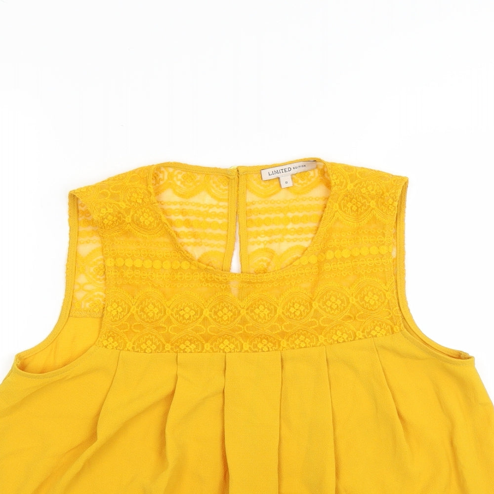 Limited Edition Womens Yellow   Basic Blouse Size 8