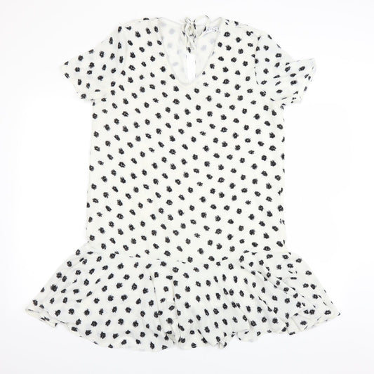 ARTLOVE Paris Womens White Floral  T-Shirt Dress  Size M