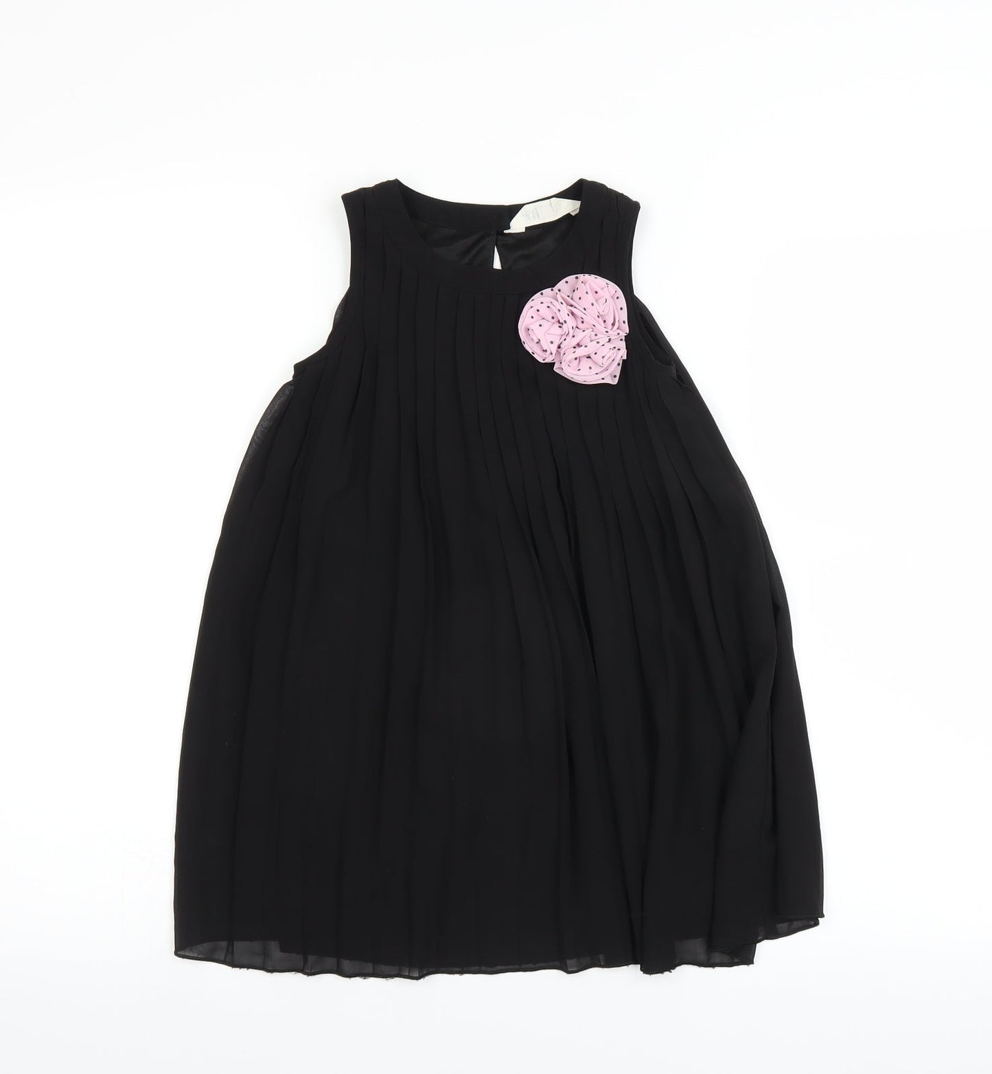 H&M Girls Black   Trapeze & Swing  Size 5-6 Years  - pleated