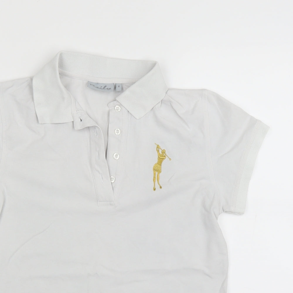 Daily Women Womens White   Basic Polo Size M