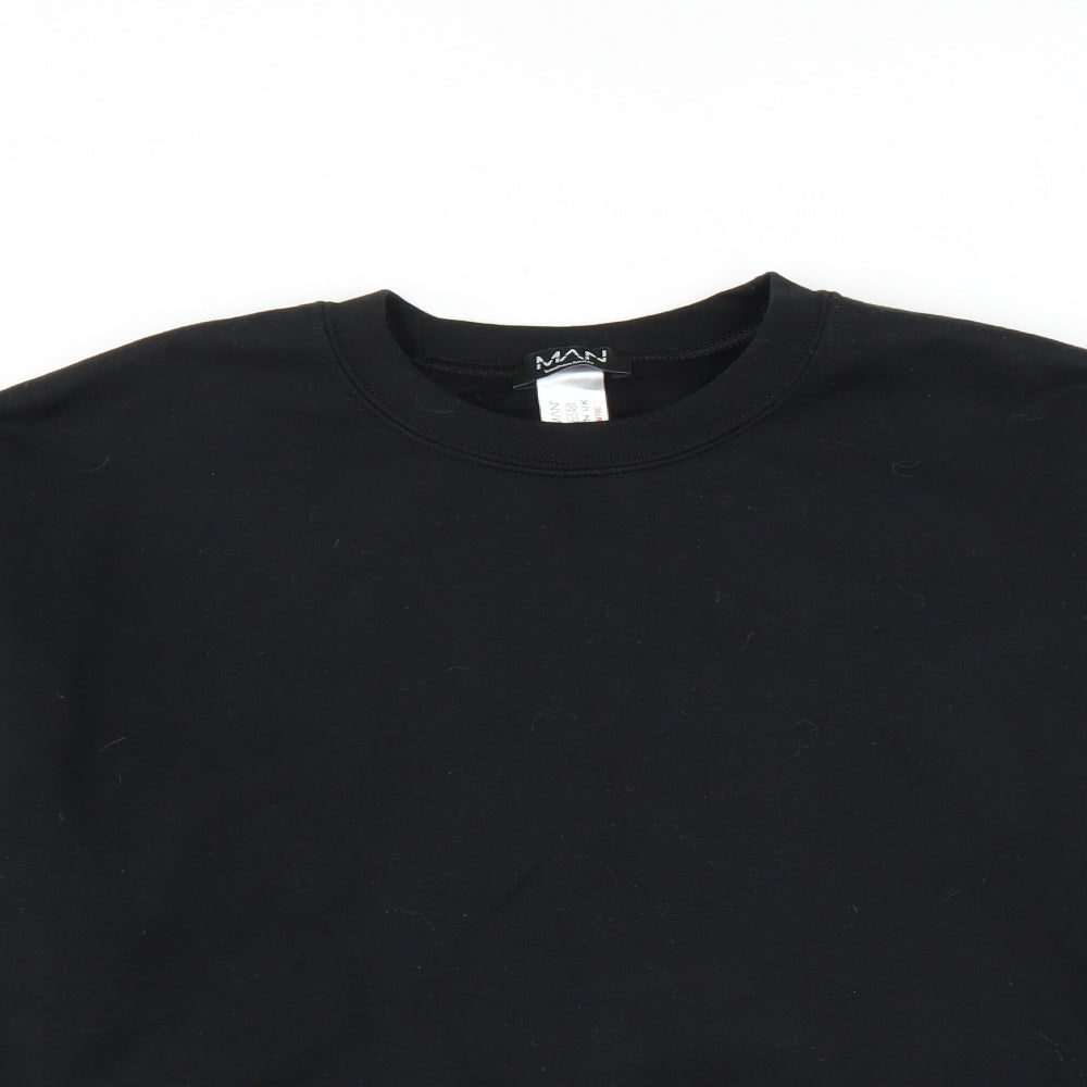 Boohoo Mens Black   Pullover Sweatshirt Size S