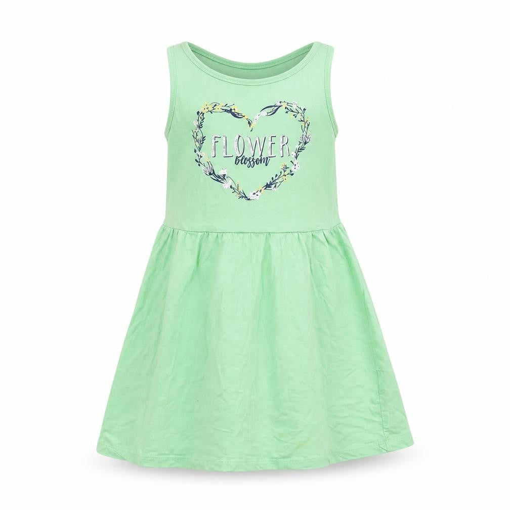 YFK Girls Green   Fit & Flare  Size 10 Years  - flower