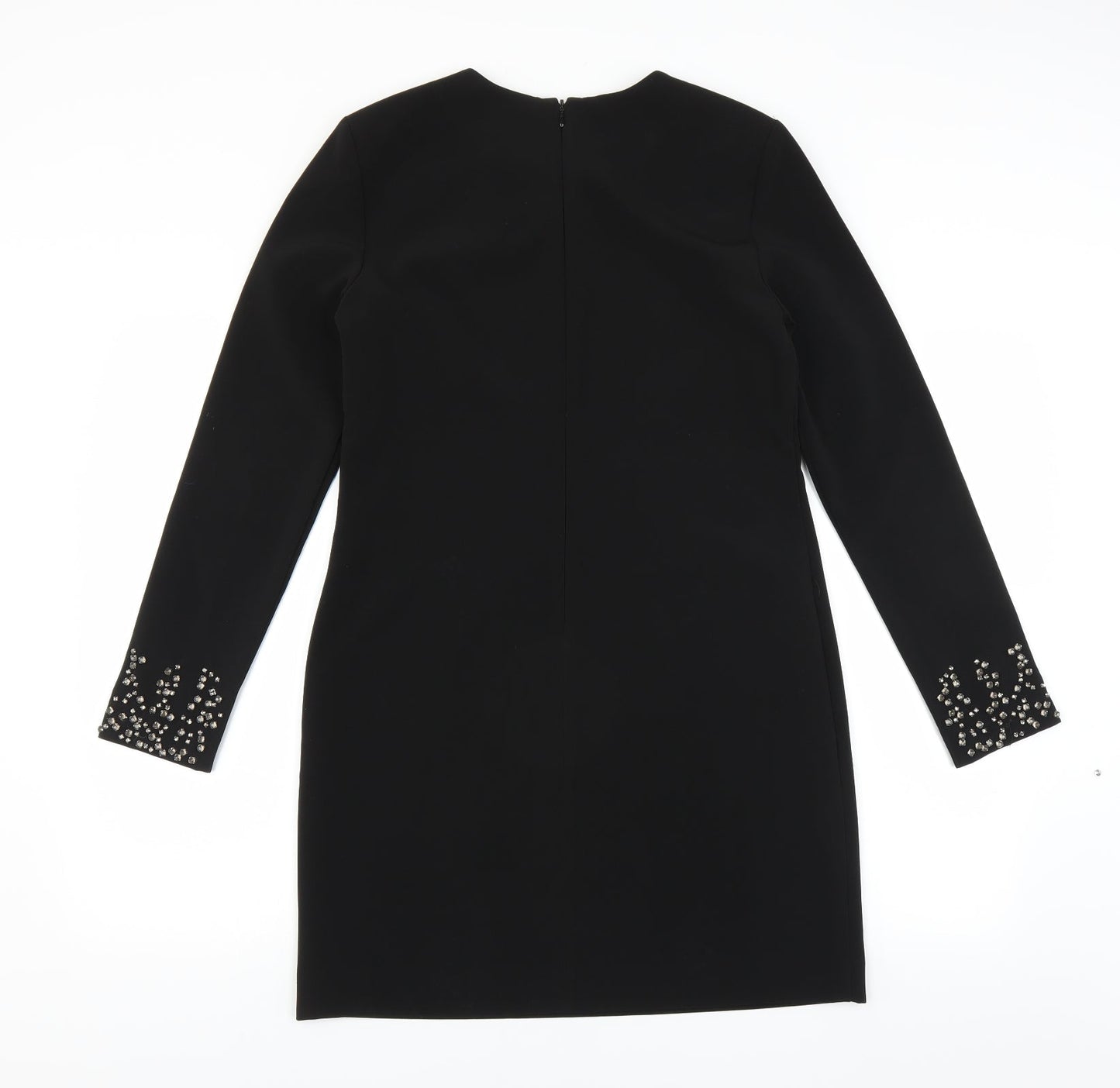 H&M Womens Black   Shift  Size 10  - beaded cuffs