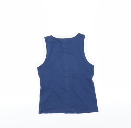 Back view of ZEYREK boys’ blue basic tank, size 5-6, years - cars