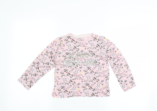 PEP & CO Girls Pink   Basic T-Shirt Size 5-6 Years  - ALWYAS DREAMING UNICORN PATTERN