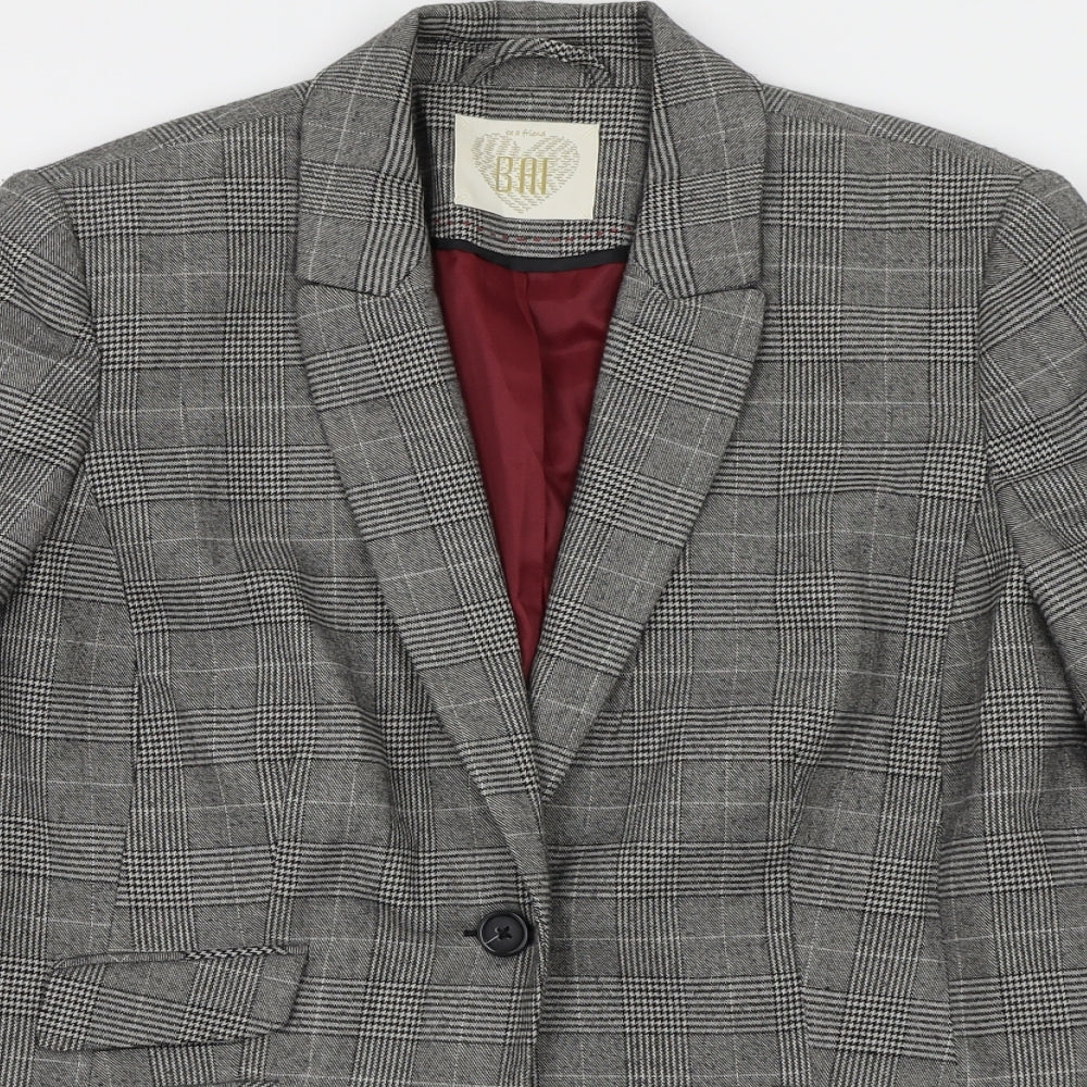BAF Womens Grey Check  Jacket Blazer Size 40