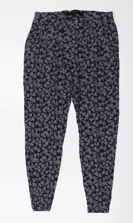 Hareem  Womens Blue Floral   Leggings Size 10 L24 in