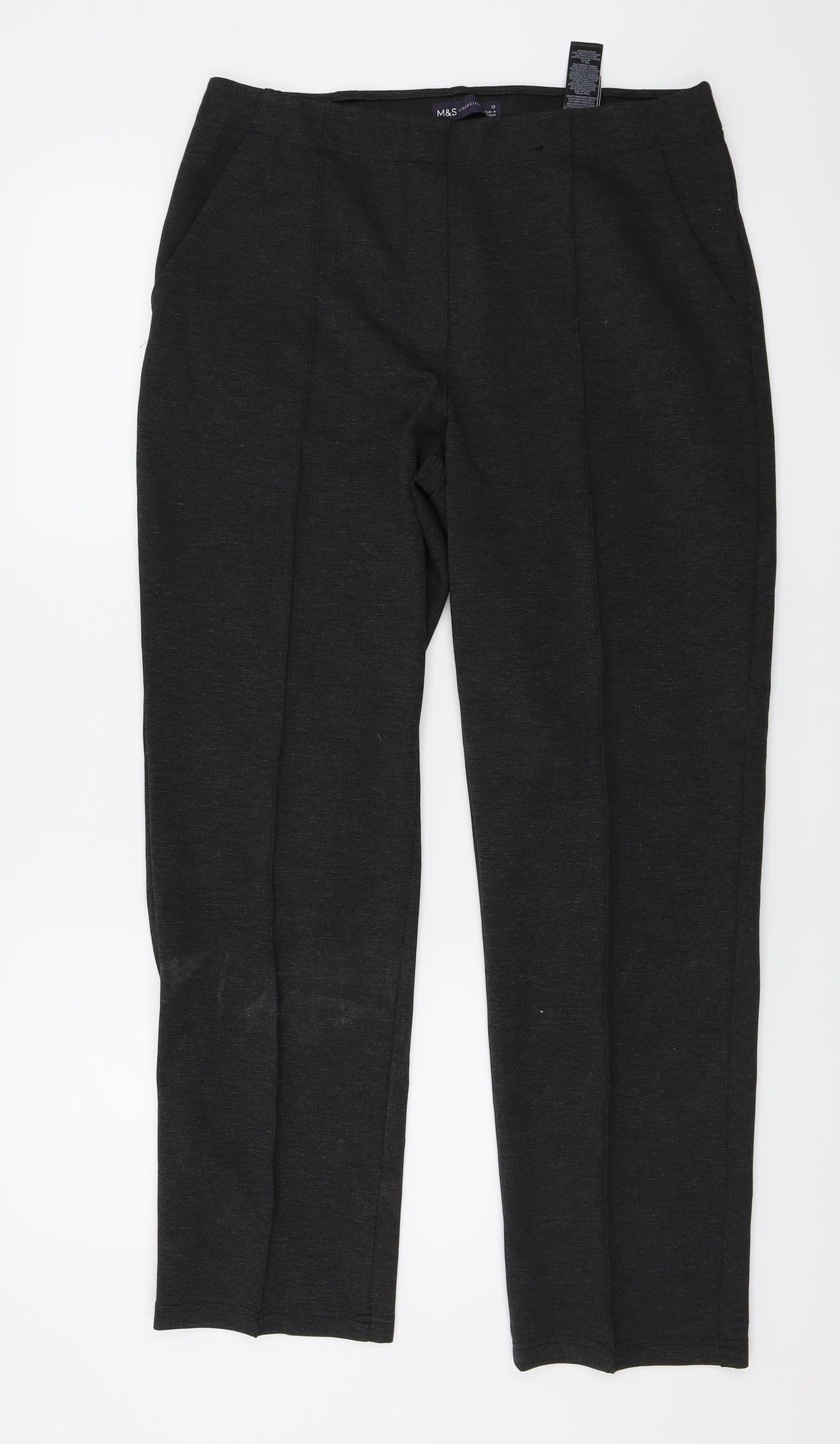 Marks and Spencer Womens Grey   Trousers  Size 12 L26 in