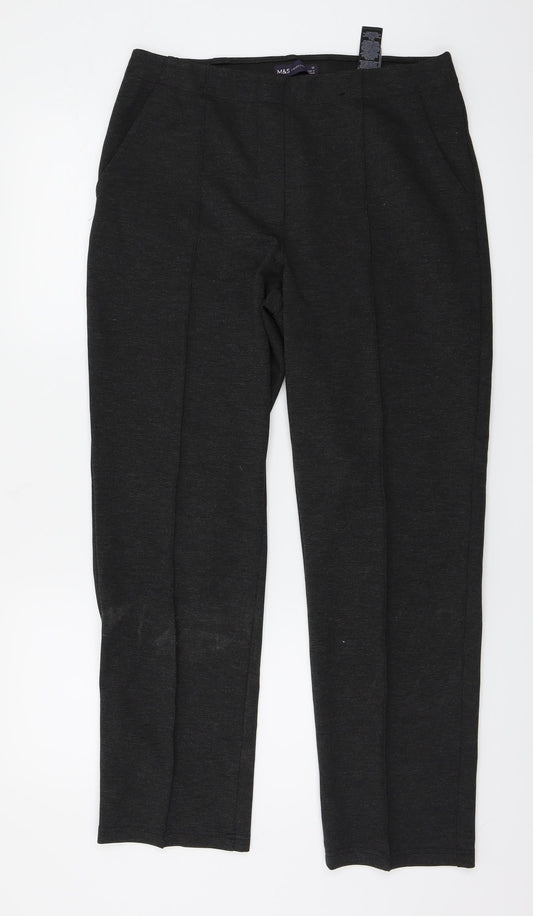 Marks and Spencer Womens Grey   Trousers  Size 12 L26 in