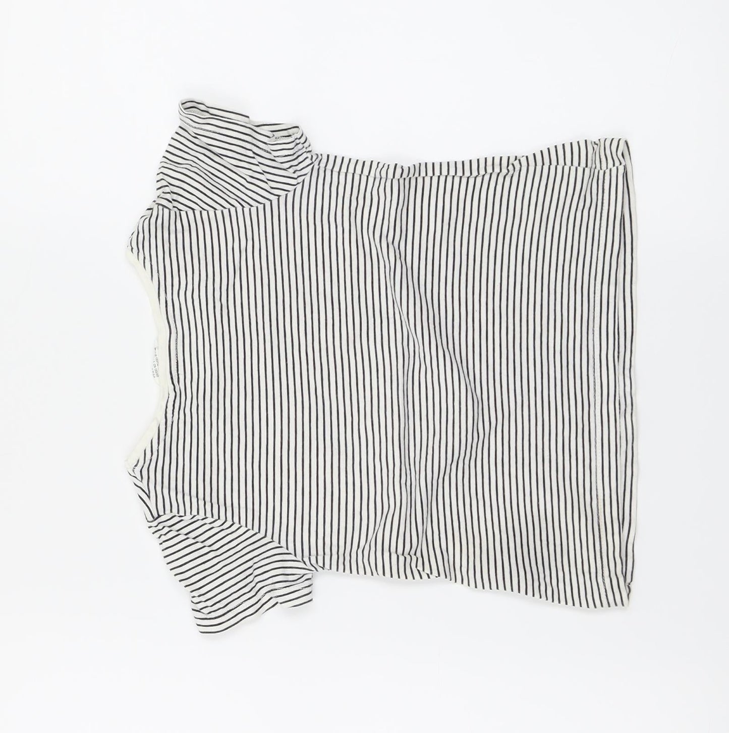 H&M Girls White Striped  Basic T-Shirt Size 4-5 Years