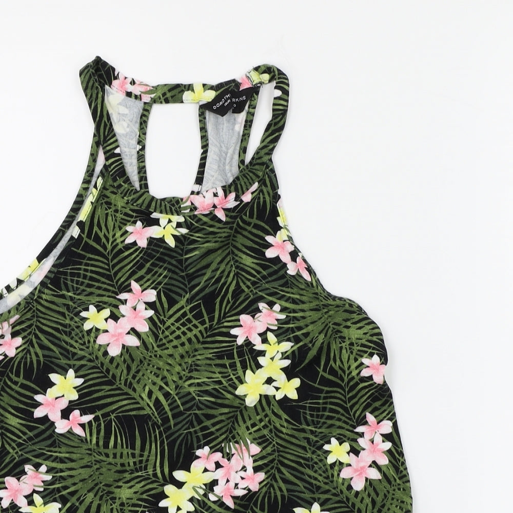 Dorothy Perkins Womens Green Floral  Basic Blouse Size 10