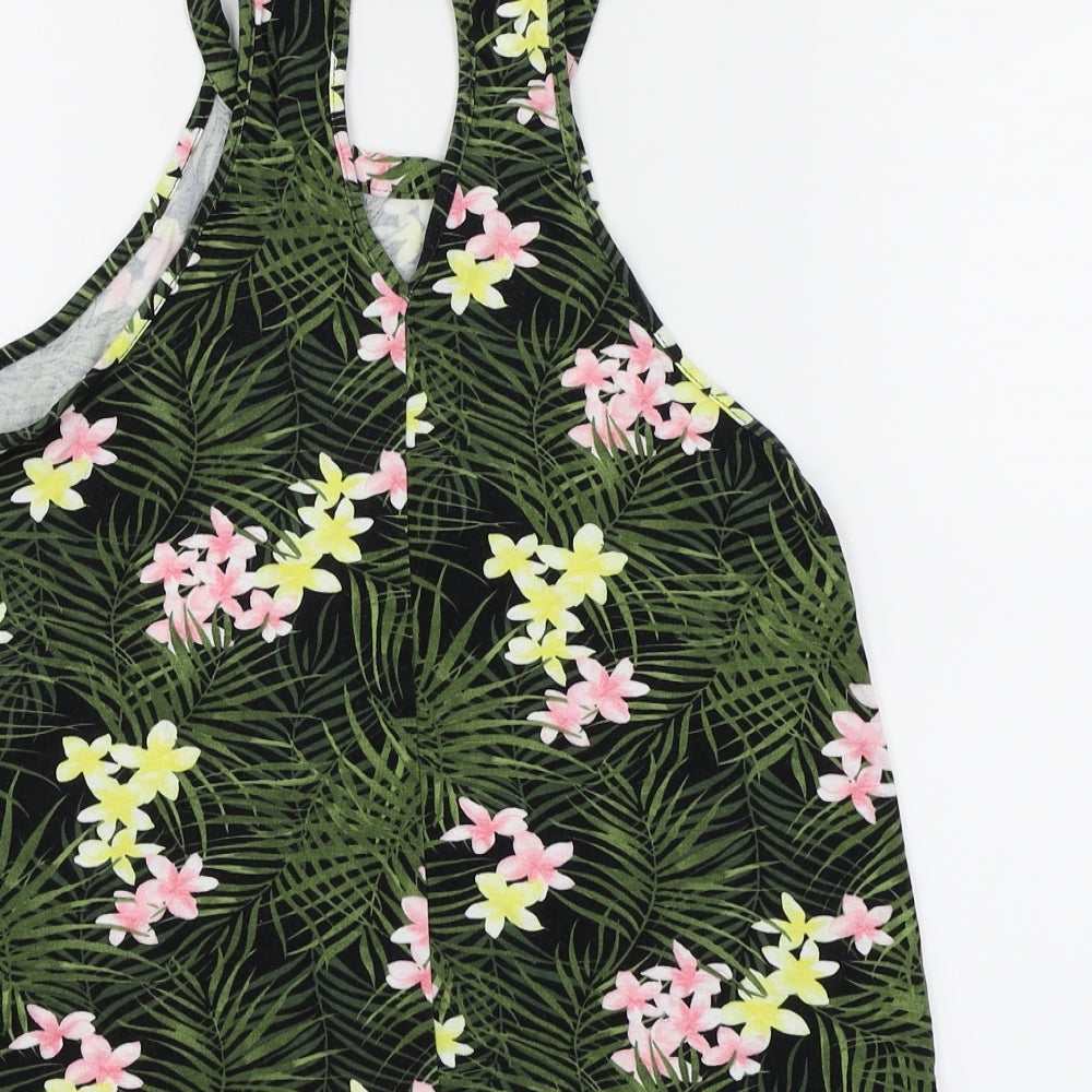 Dorothy Perkins Womens Green Floral  Basic Blouse Size 10