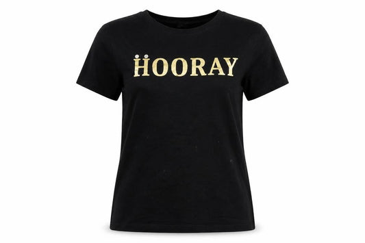 Front view of Seed women’s black basic t-shirt, size S