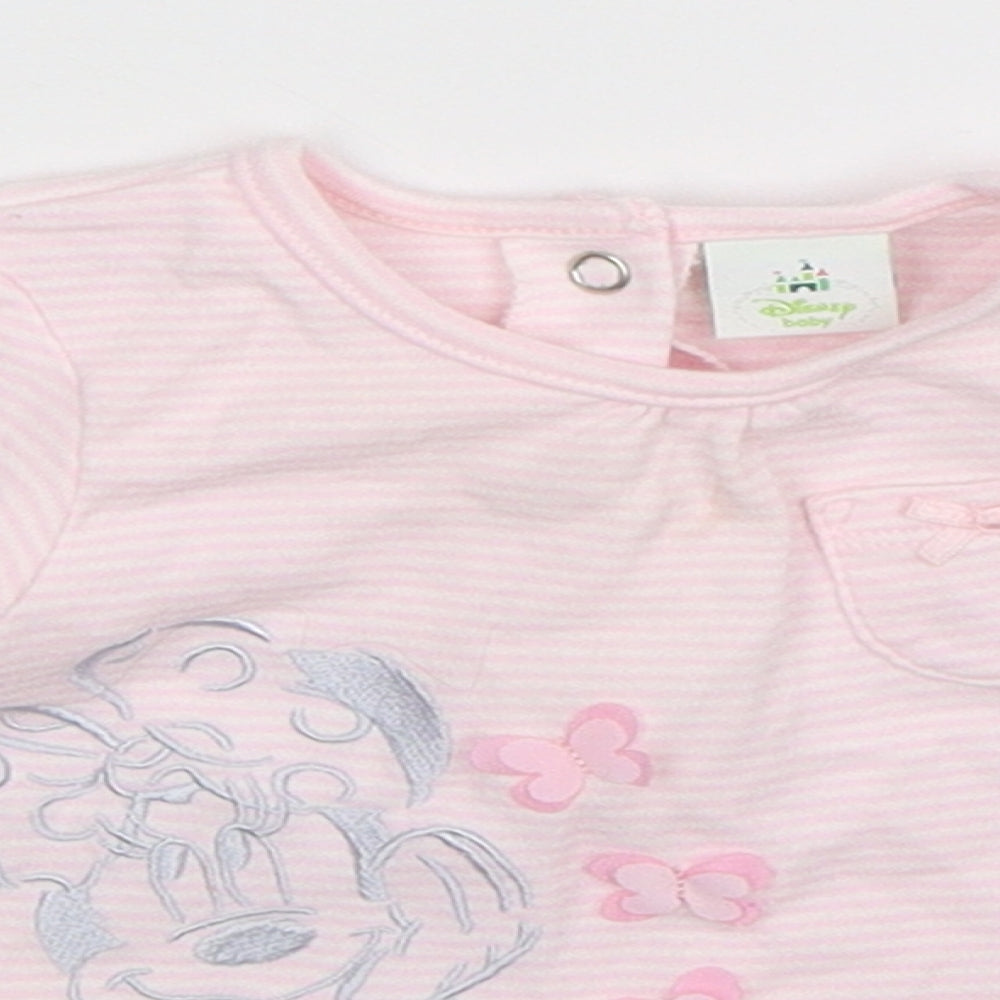 Matalan Girls Pink Striped  Fit & Flare  Size 3-6 Months  - Disney