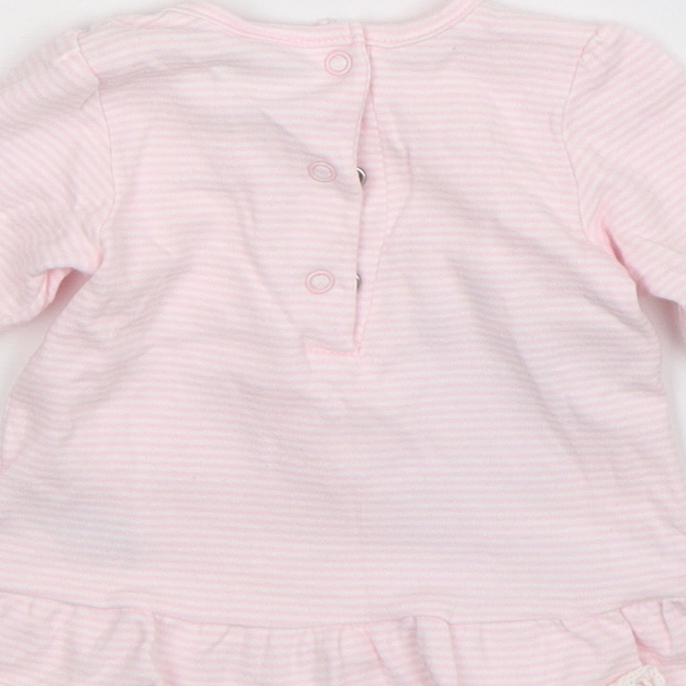 Matalan Girls Pink Striped  Fit & Flare  Size 3-6 Months  - Disney