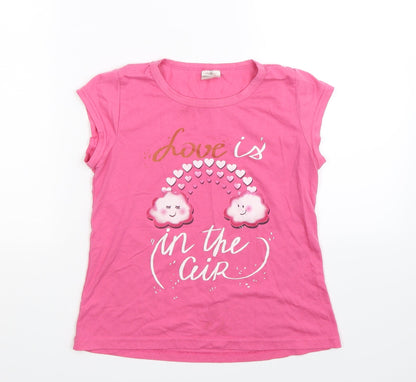 Additional front view of Danka girls’ pink basic t-shirt, size 10, years