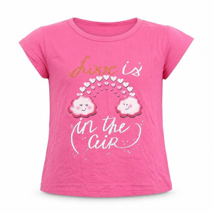 Front view of Danka girls’ pink basic t-shirt, size 10, years