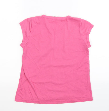 Back view of Danka girls’ pink basic t-shirt, size 10, years