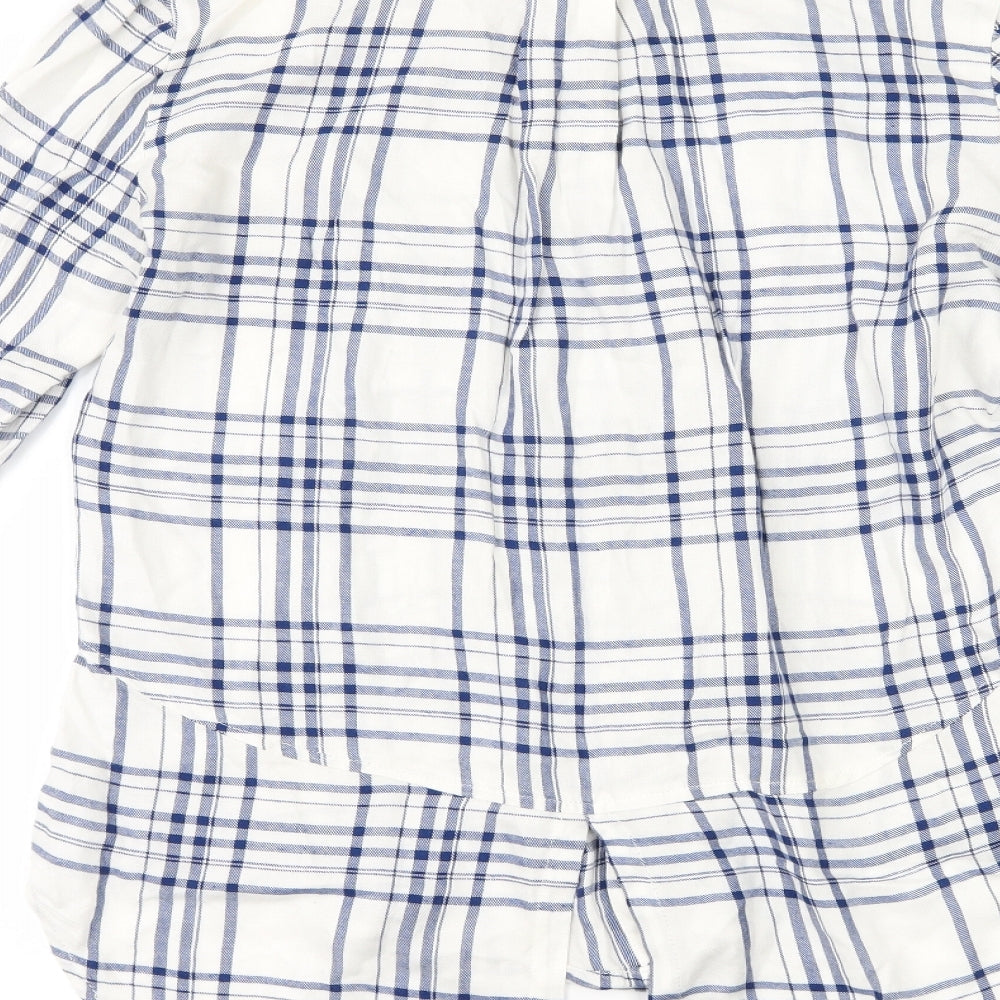 Alexander Jordan Womens White Check  Basic Button-Up Size S