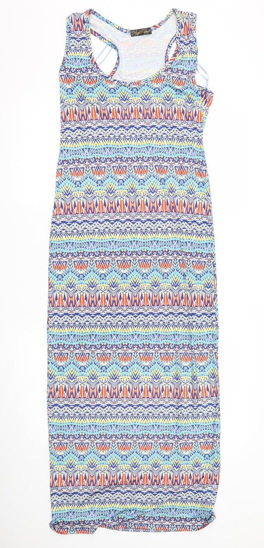 high rose Womens Blue Geometric  Maxi  Size S
