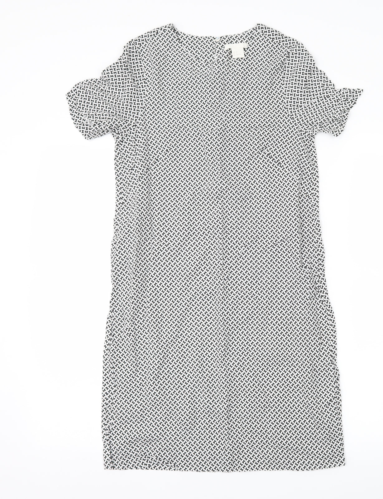 H&M Womens White Geometric  Shift  Size 4