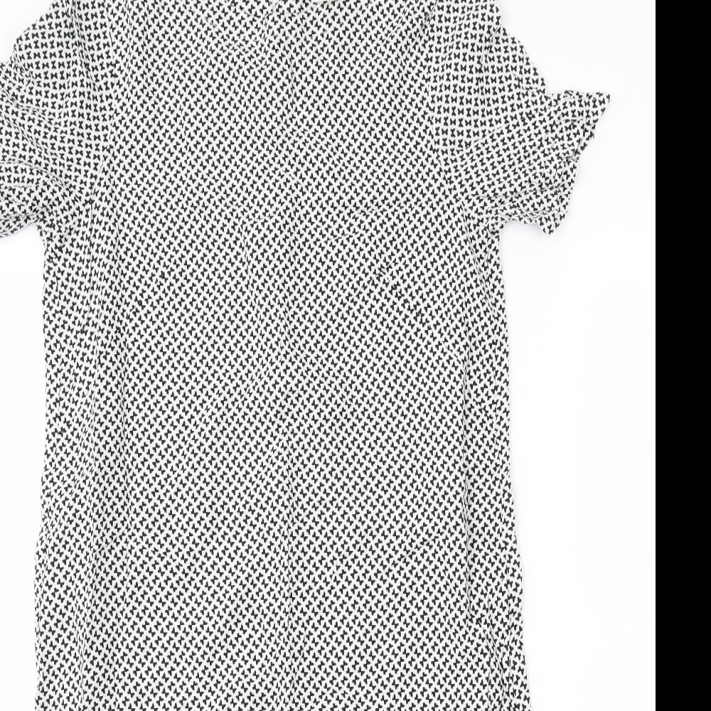 H&M Womens White Geometric  Shift  Size 4