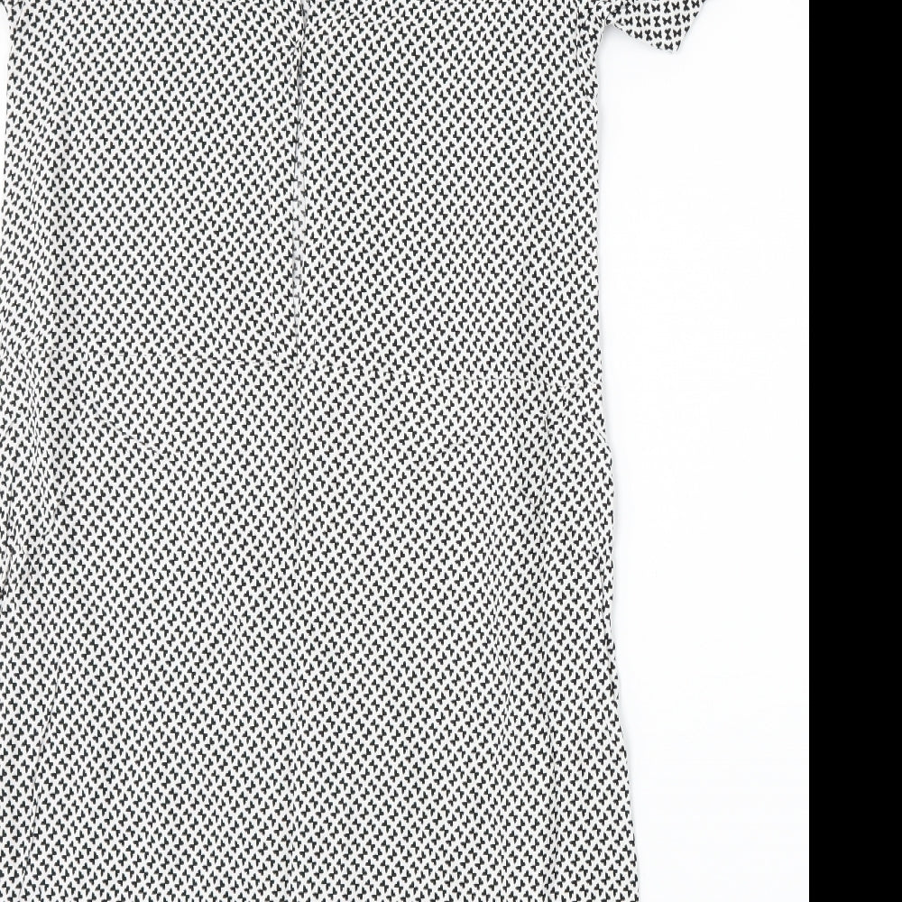 H&M Womens White Geometric  Shift  Size 4