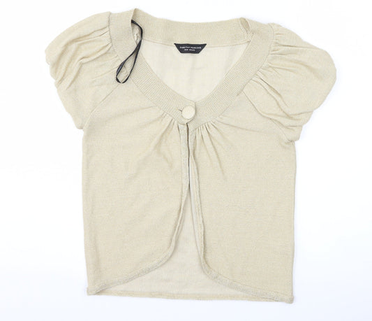 Dorothy Perkins Womens Gold   Cardigan Jumper Size 12