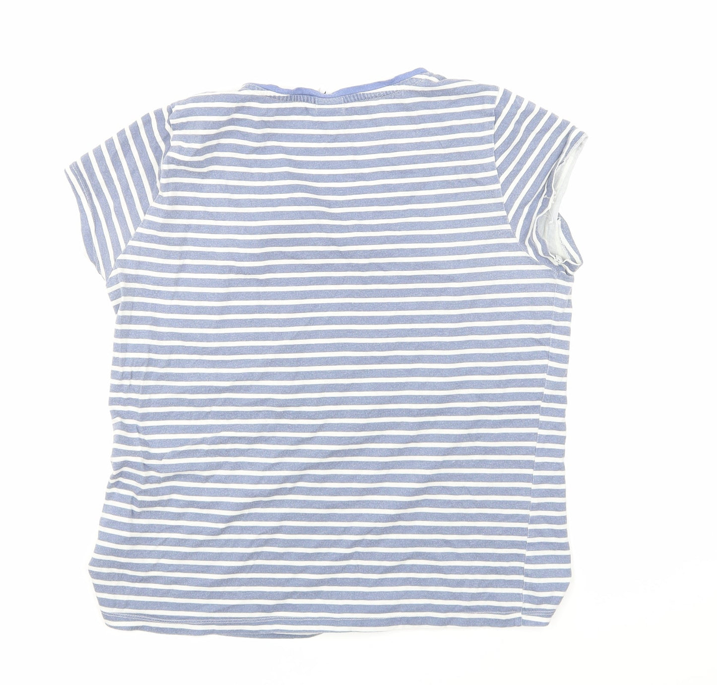 Disney Girls Blue Striped  Basic T-Shirt Size 13 Years