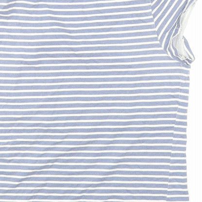 Brand and care label for Disney girls’ blue striped basic t-shirt, size 13, years