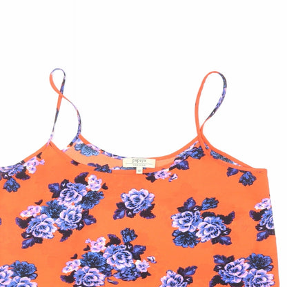 Close-up detail of Papaya women’s multicoloured floral basic blouse, size UK 10