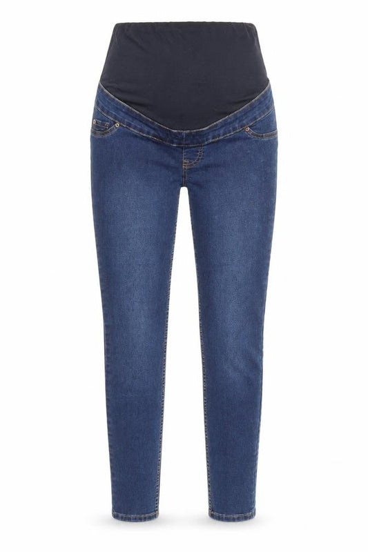 Front view of Lift & Shape women’s blue straight jeans, size UK 8, 27-inch leg
