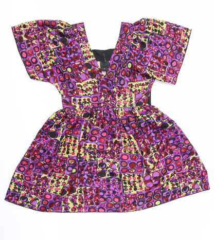 Preloved ANNA Womens Multicoloured Geometric  A-Line  Size 6 - Front