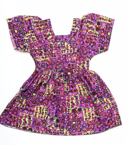 Preloved ANNA Womens Multicoloured Geometric  A-Line  Size 6 - Back