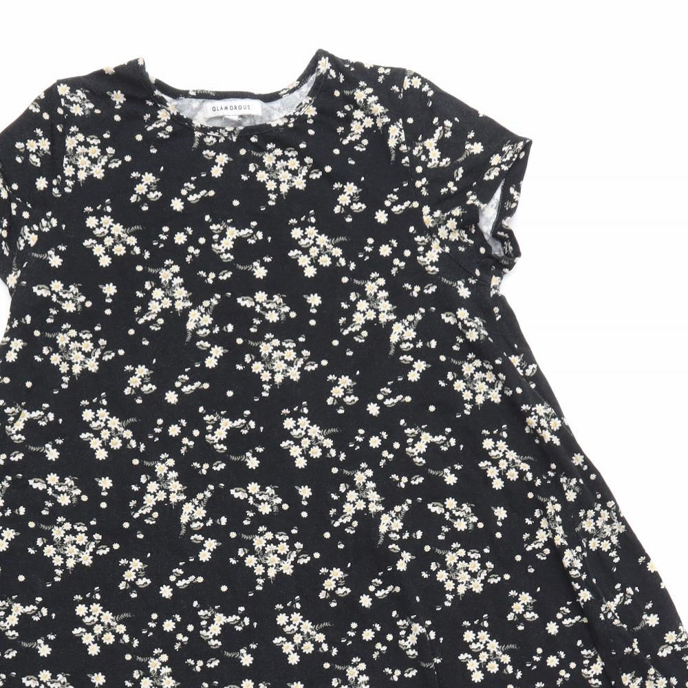 Glamorous Womens Multicoloured Floral  T-Shirt Dress  Size S