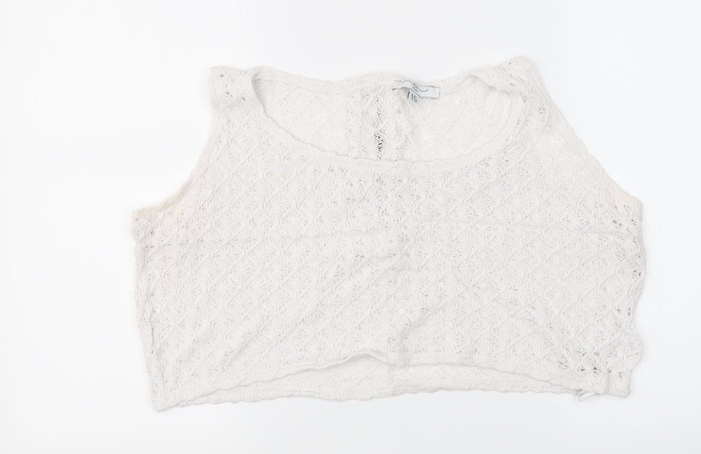 New Look Womens White   Cropped Tank Size 16
