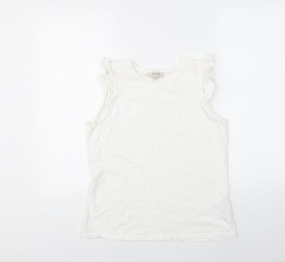 Additional front view of Oasis women’s white basic tank, size S