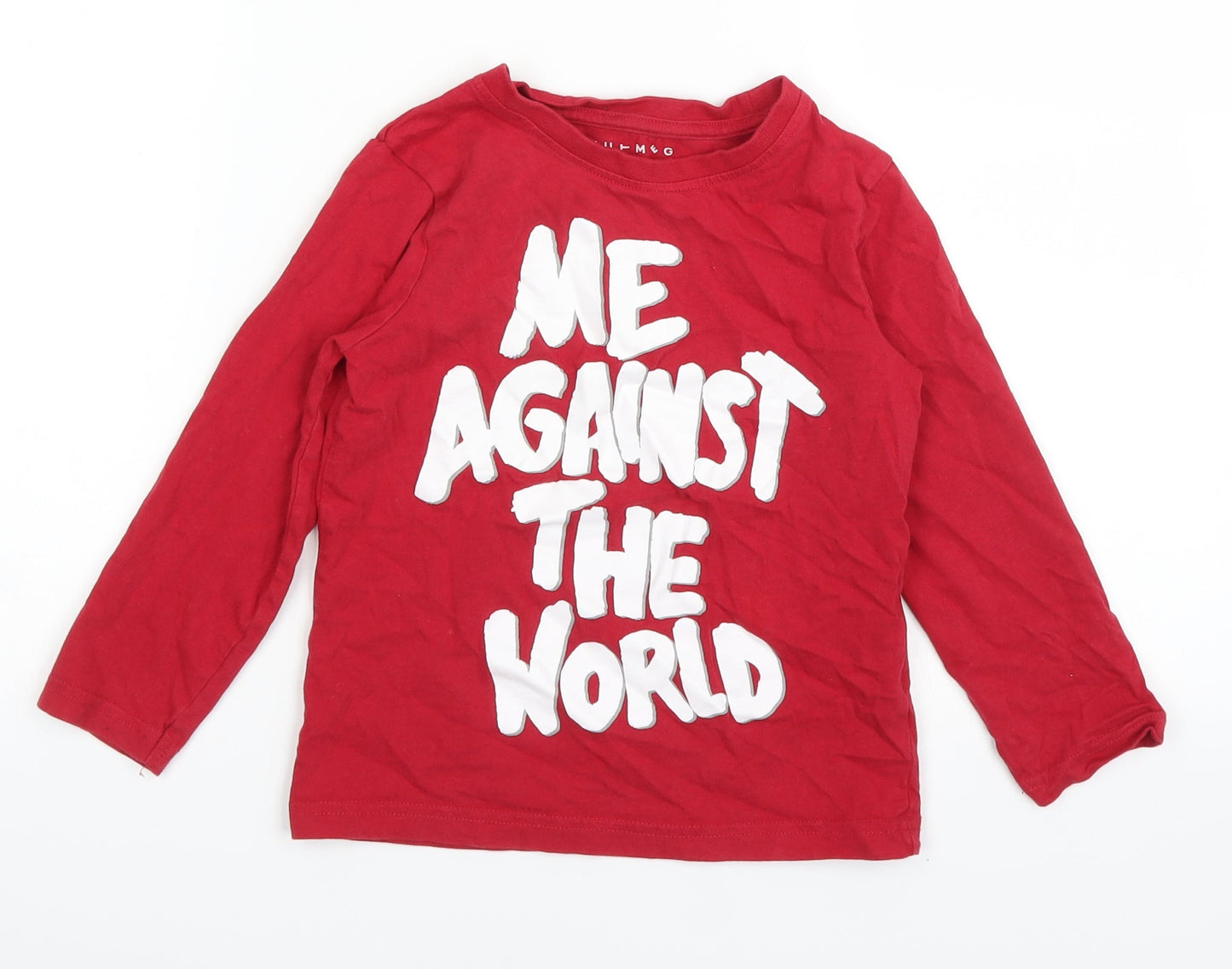 Nutmeg Boys Red   Basic T-Shirt Size 5-6 Years