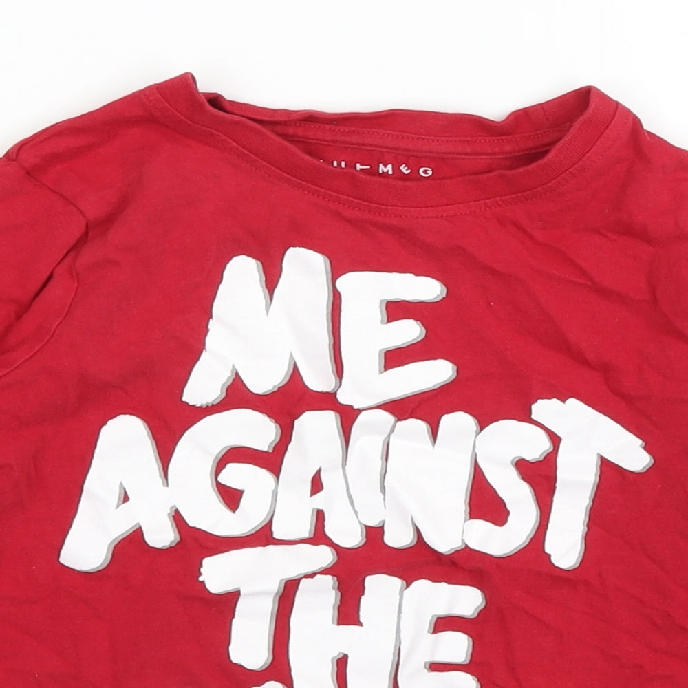 Nutmeg Boys Red   Basic T-Shirt Size 5-6 Years