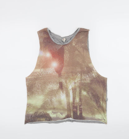 Additional front view of Diverse women’s beige basic tank, size XS