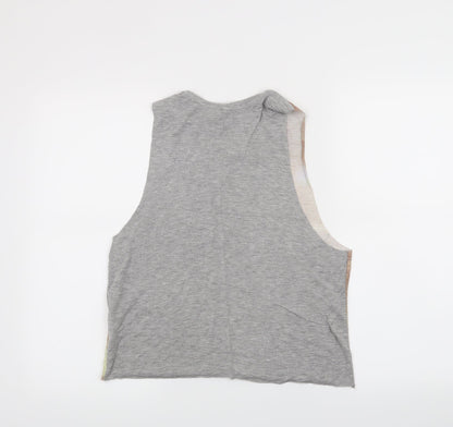 Back view of Diverse women’s beige basic tank, size XS