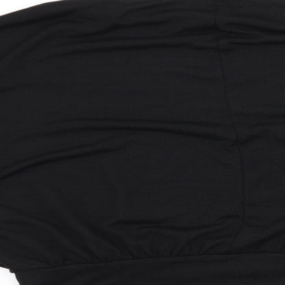 Brand and care label for New Look women’s black jumper, size S