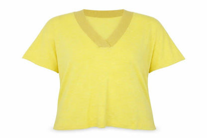 Front view of Next women’s yellow basic t-shirt, size L