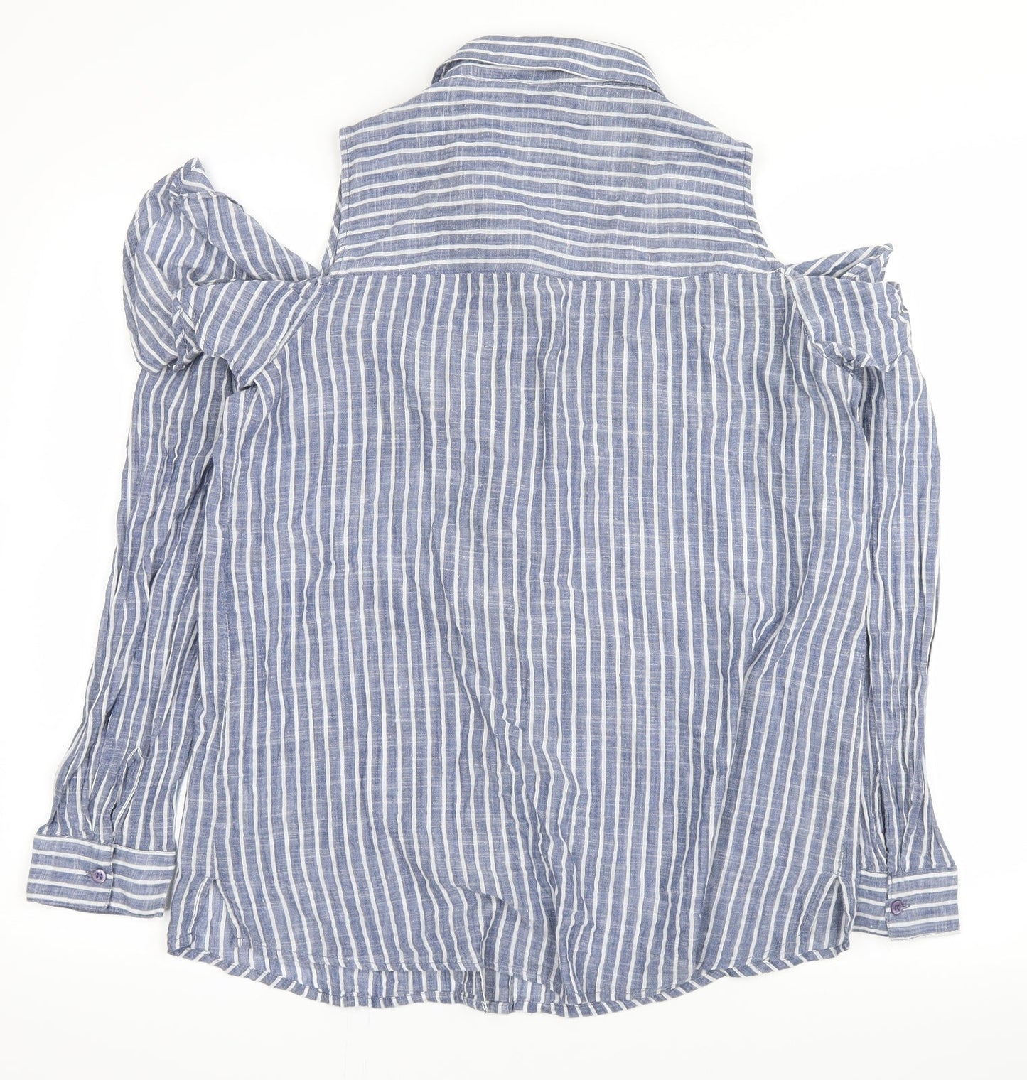 Select Womens Blue Striped  Basic Button-Up Size 14