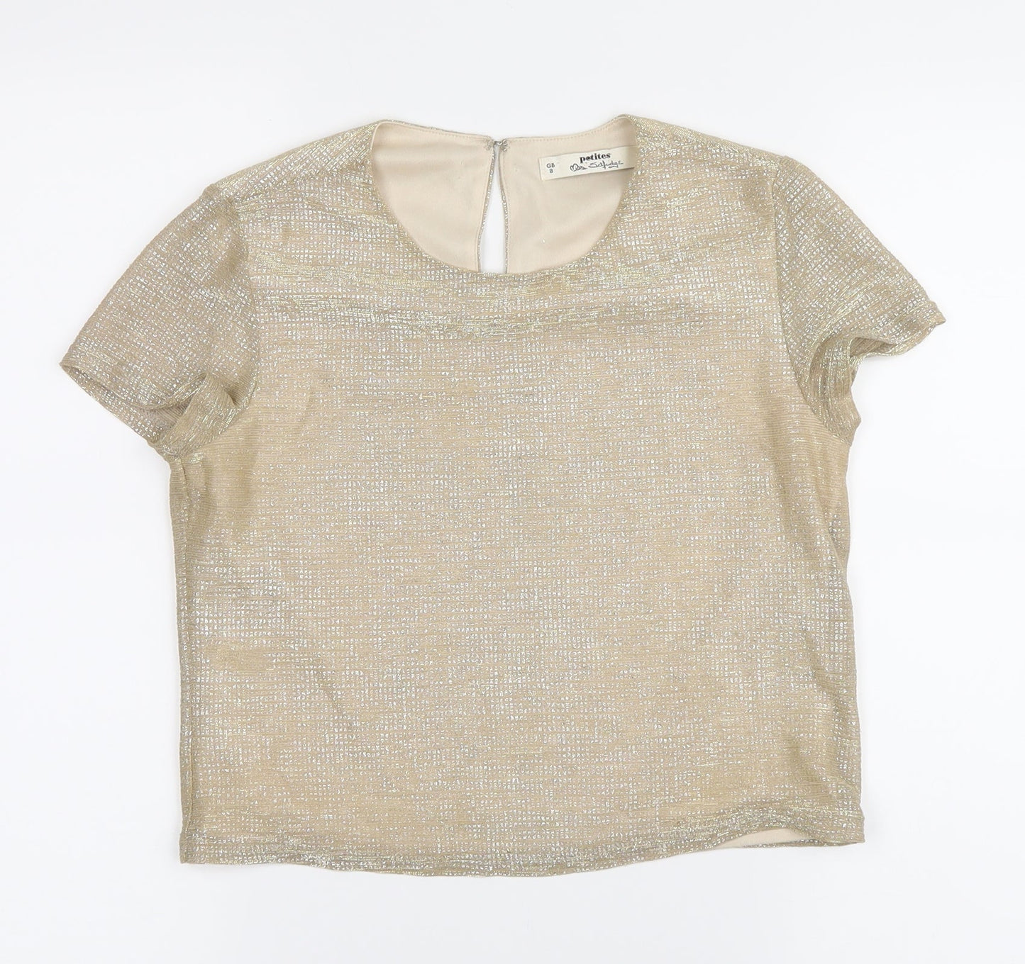 Miss Selfridge Girls Gold   Basic T-Shirt Size 8 Years