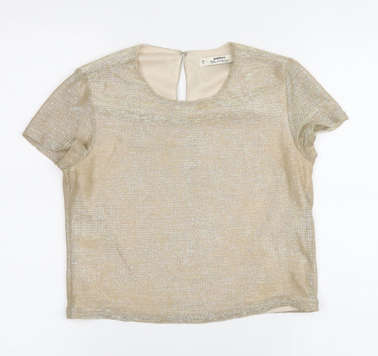Miss Selfridge Girls Gold   Basic T-Shirt Size 8 Years