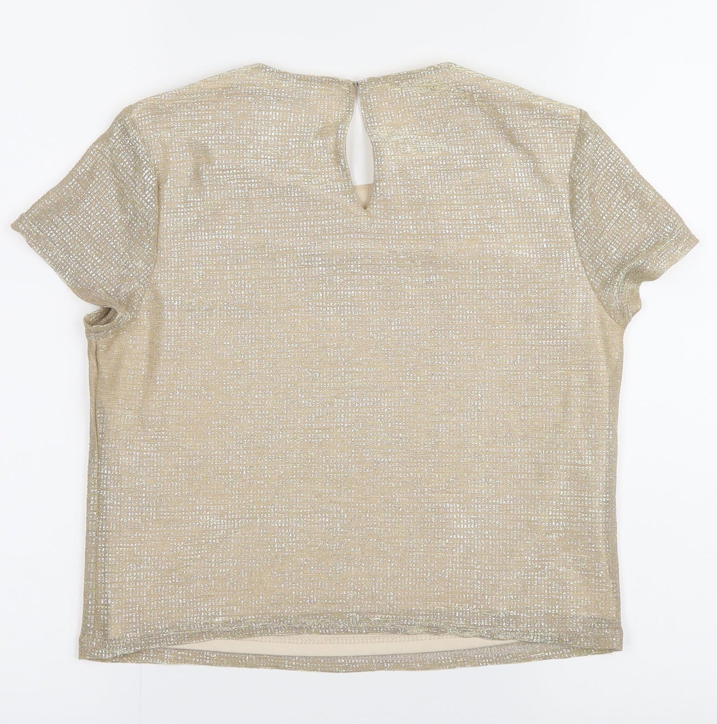 Miss Selfridge Girls Gold   Basic T-Shirt Size 8 Years