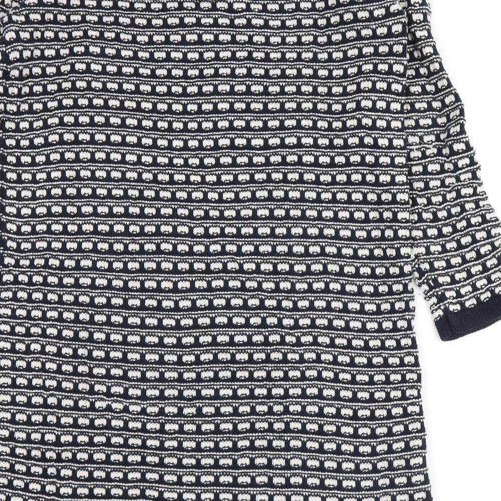 Marks and Spencer Womens Blue Fair Isle  Jumper Dress  Size 8