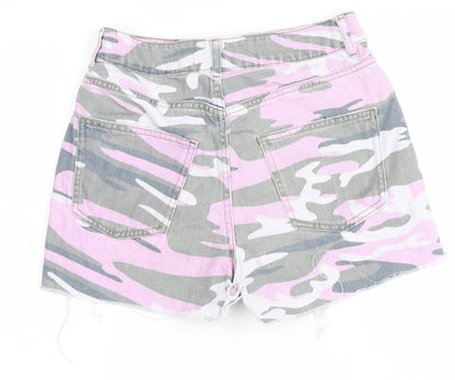 Back view of New Look girls’ pink camouflage cargo shorts, size 14, years