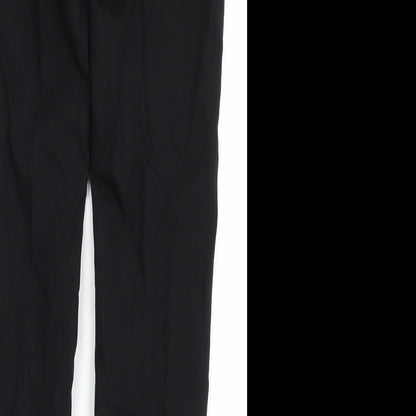Brand and care label for ecru women’s black trousers, size UK 8